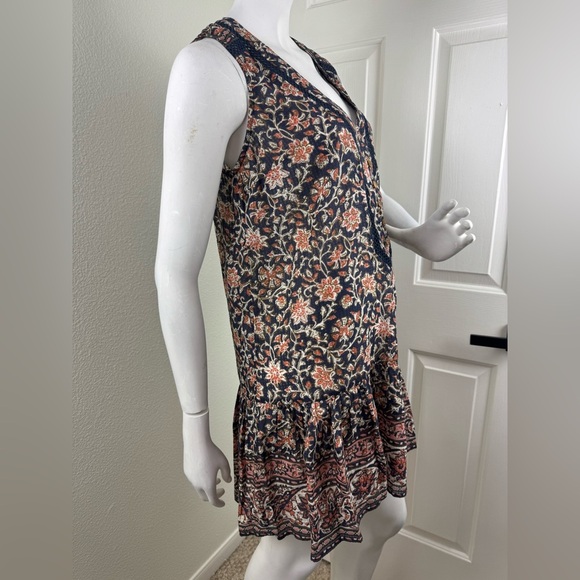 VERONICA BEARD
Leanna Sleeveless Ruffle Minidress In Moonlit Ocean Multi Small. - Picture 8 of 17